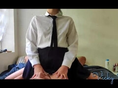 18 Year Old Teen Fucks Me Hard in School Uniform - Leg Shaking Orgasm