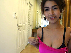 red-hot Asian babe with massive inborn mammories
