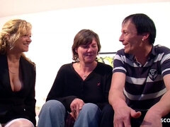 German Mom teach real old married Couple how to Fornicate in 3 Some