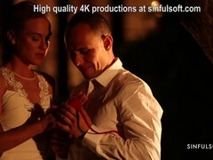 Obciąganie, Panna młoda, Słodka, Hd, Masaż, Chudy, Delikatny, Ślub