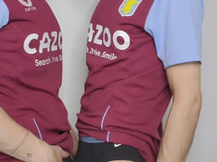 British Footy Studs Snog in Villa Kit Until They Get Fucking Jaw Ache