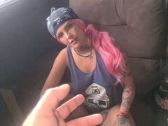Amateur Lesbian Roommate Roleplay: Ex-Girlfriend Betrayal with Big Booty Latina & Pink Hair Babe - Blowjob, Doggystyle, Cum Swallowing