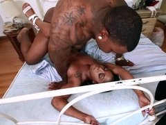 Hot black girl Tamra Millan impales her pussy on BBC