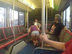 Couple fucks on a public bus as passengers film it