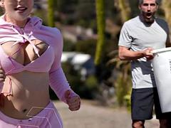 Stunning Fitness Milf With Big Tits Lets Her Fitness Instructor Bang Her And Fill Her Mouth With Cum