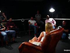 Stor stjärt, Blondin, Avsugning, Sperma shot, Dubbelpenetrering, Kvinna, Sätta munkavle på, Hardcore