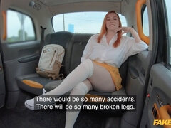 Watch Redhead with massive natural tits ride a big dick in a taxi like a pro!