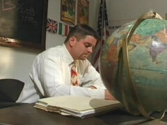 アジア人, フェラチオ, 茶髪の, イく瞬間, 生徒, 教師, 三人, オッパイの