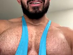 EXCITING pectoral worship and pec bouncing