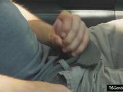 TS hitchhiker Crystal M bareback outdoor