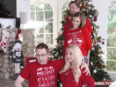 Dylan Snow, Riley Mae, and Robert Baldwin Featured in Heathen Holiday Card with Cumshot and Facial