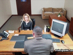 Hard drilling of Latina wife on principals desk