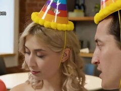 18, ブロンド, フェラチオ, 浮気する, 手コキする, なめる, お金, 妻