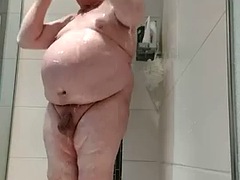 Intense shower  full body view