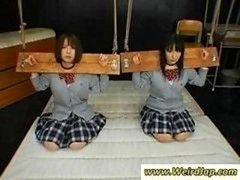A pair of poor asian schoolgirls gets punished