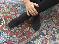 Africano, Amateur, Negro, Morena, Fetiche de pies, Alemán, Calcetines, Solo