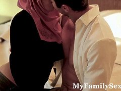 Big boobed chick rails gigantic cock in hijab
