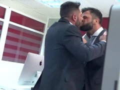 two fellow workers gays fuck in office