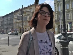 Anal, Grosse bite, Mignonne, Allemand, Lunettes, Hard, Adolescente, Nénés