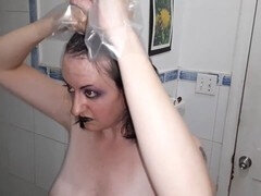 Amateur, Cuarto de baño, Bizarro, Negro, Morena, Madura, Gotica, Mamá