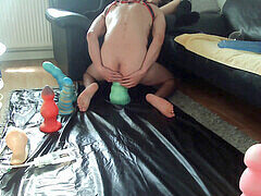 항문, 피스팅, 갈라지는, 스트랩, 장난감들