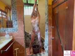 Amateur GF Gets Foam Sprayed & Rough Fuck Humiliation in Bathroom BDSM