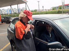 Hot grandma double fuck