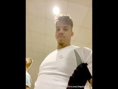 Dad and son-in-law share naked gym shower experience on live stream