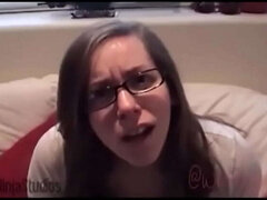 Suihinotto, Söpö, Takaapäin, Nainen, Silmälasit, Orgasmi, Pillu, Sisko