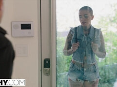 Анальный секс, Жопа, Член, Сперма на лице, Крошечные, Наездница, Порка, Сиськи