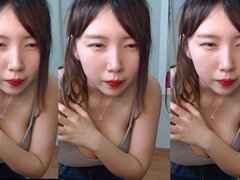 Big Tittied Korean Streamer in Hot BathTub in Sexy Red Lingerie
