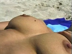 Sexy dark-haired chick from Germany gets deep anal fucking on the beach