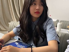 아시안, 큰 가슴, 중국인, 그룹, 하드코어, 고함치는, 젖가슴