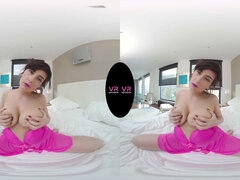 ANABELLE SUN - PINK LINGERIE SEXY SHOW TEEN WITH BIG BOOBS POV VR