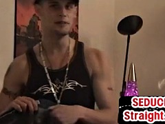 Solo str8 tattooed guy jerks cock for gay vintage solo porn