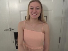 Audition, Blonde, Sucer une bite, En gros plan de très près, Tir de sperme, Hd, Pov, Adolescente