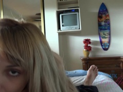 素人, アナル, ブロンド, 足コキ, 彼女, オーガズム, オマンコ, 剃毛