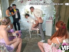 美人, 結婚, 浮気者, ドレス, 公共, ロシア人, オッパイの, 結婚式