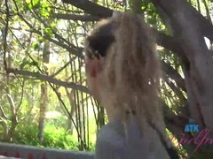 Rubia, Tetona, Linda, Garganta profunda, Pajear, Orgasmo, Al aire libre, Adolescente