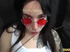 Faux taxi u2013 hippie female gets a Big Dick deep inwards her