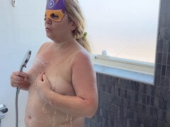 크고 아름다운 여자, 약간 뚱뚱한, 발, 머리카락이 많은, 호텔, 밀프, 보지, 화장실