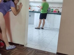 Hot Latina Wife Cheats on Cuckold Husband with Big Black Cock While He Cooks