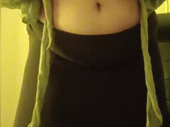 큰 엉덩이, 약간 뚱뚱한, 인도인, 나이든, 자연의 가슴, 나체의