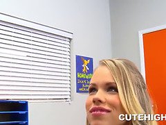 Petite blonde Britney Young gets brutally bullied and fucked hard