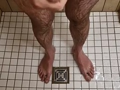 Cum in the shower at the campsite