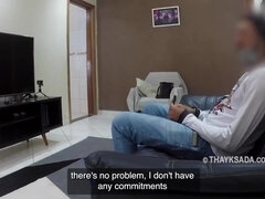 I Couldnt Resist And Had Sex With The Very Big Dick Delivery Guy - With English Subtitles - Thay Ksada And Guy English