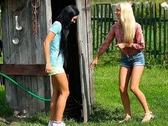 Masturbação, Beijar, Lésbica, Lingerie, Masturbação, Ao ar livre cartaz de rua outdoor, Xoxota, Raspar depilar