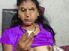 18, Amatorka, Dildo, Jedzenie, Indyjski, Solo, Nastolatki, Wibrator