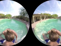 Grosse titten, Blasen, Schwanz, Handjob, Hardcore, Im freien, Pool, Pov