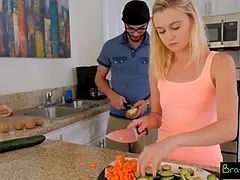Blondine, Blasen, Spermaladung, Handjob, Hd, Monster, Orgasmus, Ablutschen